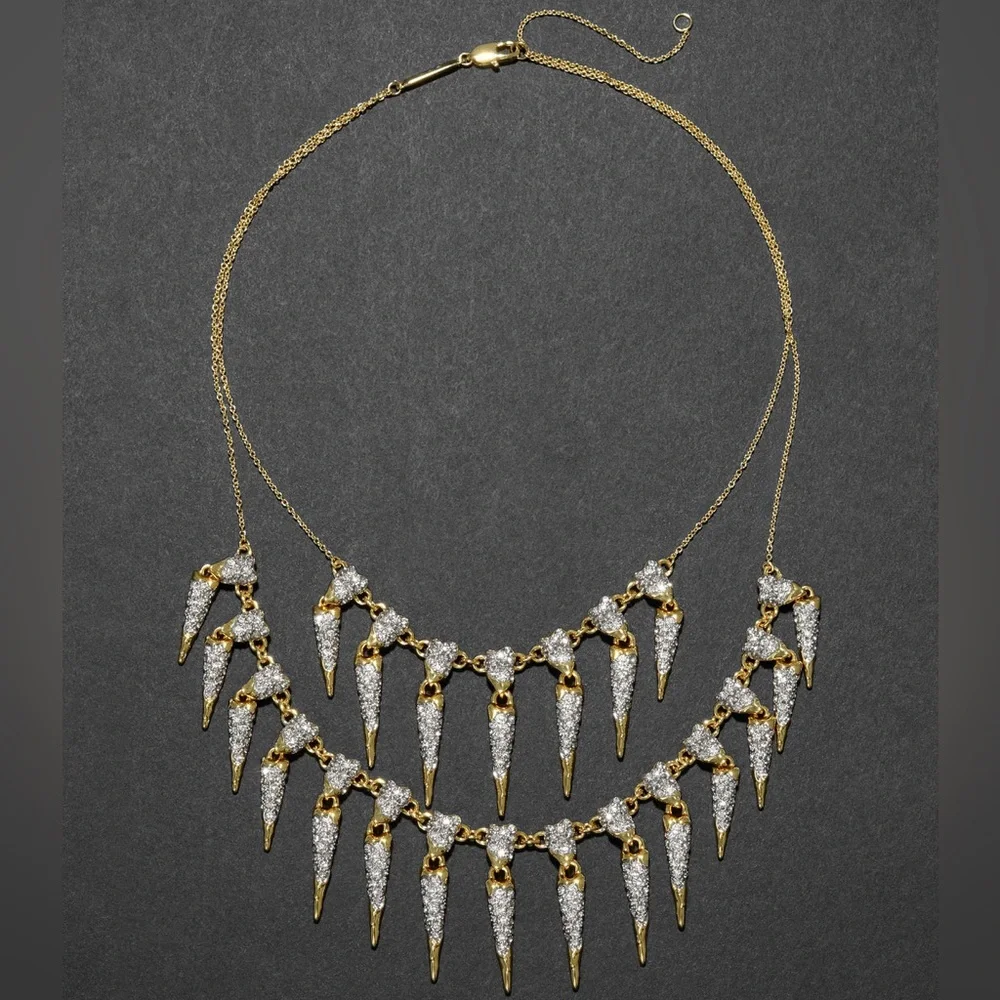 ALEXIS BITTAR • Solanales Crystal Spear Layered Fringe Necklace